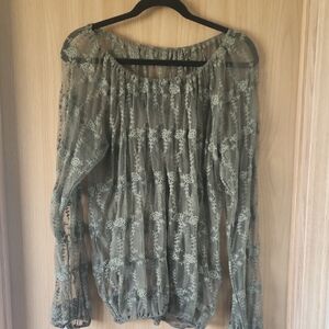 Sheer Floral Lace Women's Top